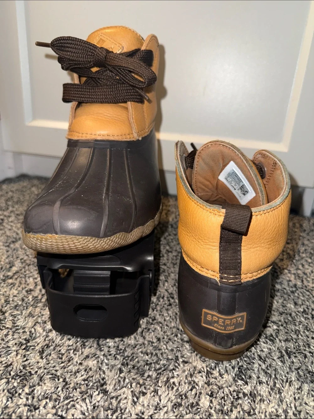 Sperry Saltwater Duck Boots Women’s Size 9 Tan Leather Brown Waterproof